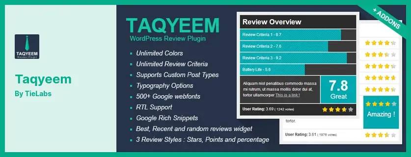 Taqyeem Plugin - WordPress Review Plugin