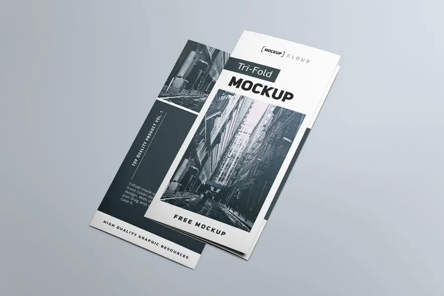 Tri-Fold Brochure Free Mockup - 