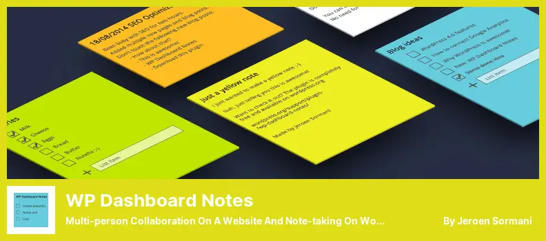 WP Dashboard Notes Plugin - Multi-person Collaboration On a Website and Note-taking On WordPress