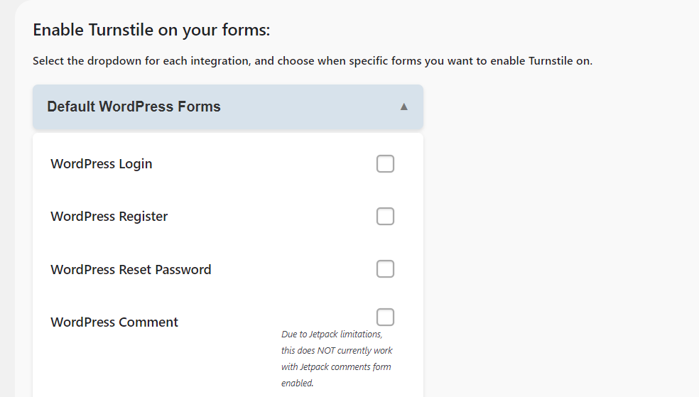 Selecting the forms for Cloudflare CAPTCHA.