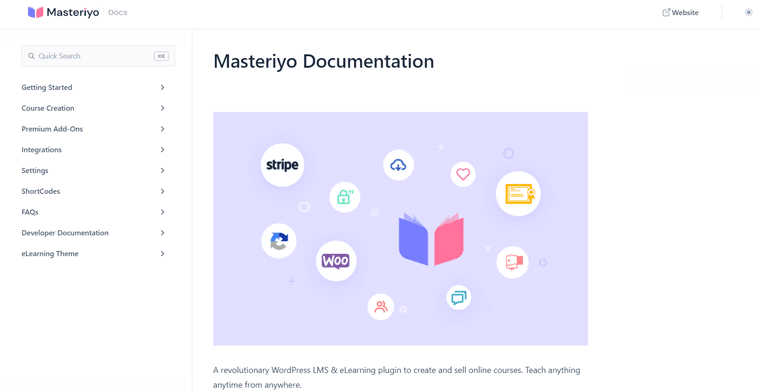 Insight into Documentation Page - Masteriyo Review