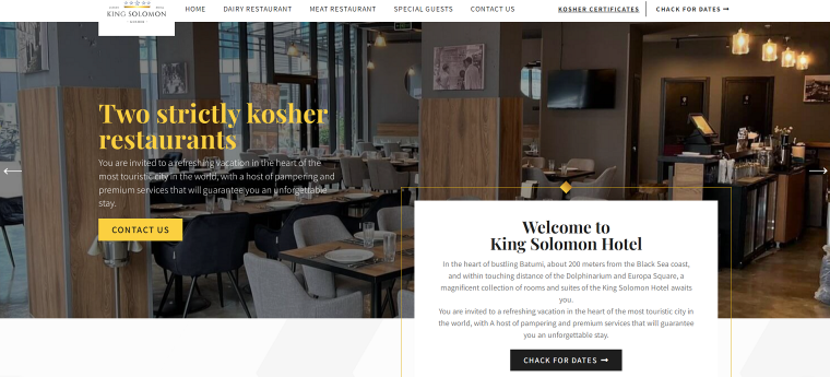 king solomon hotel website design