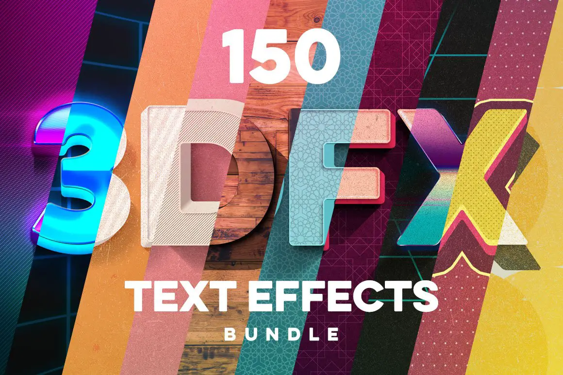 150 3D Text Effects for Photoshop - 