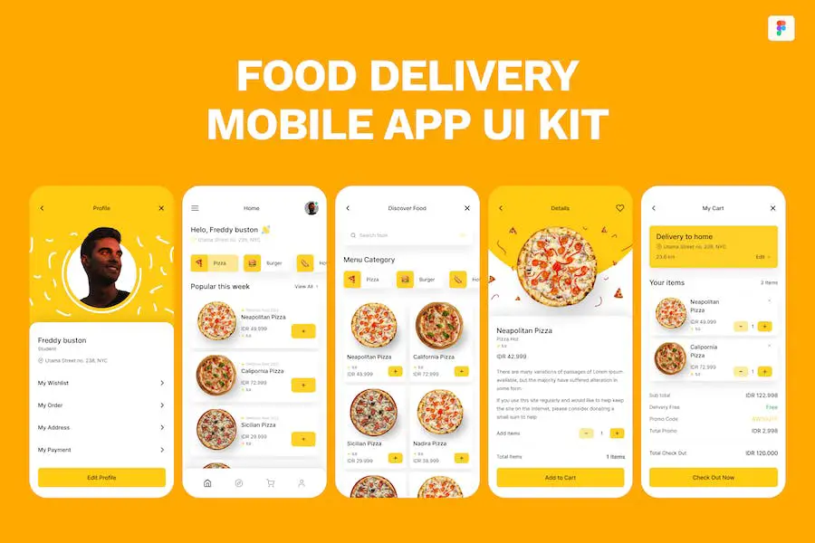 Food Delivery Mobile App Figma Template - 