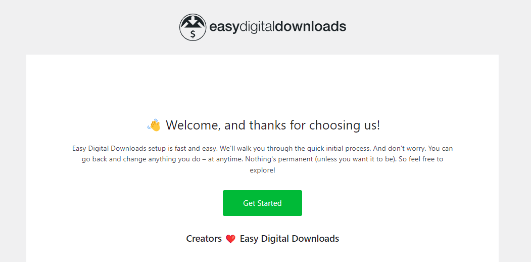 The Easy Digital Downloads setup guide.