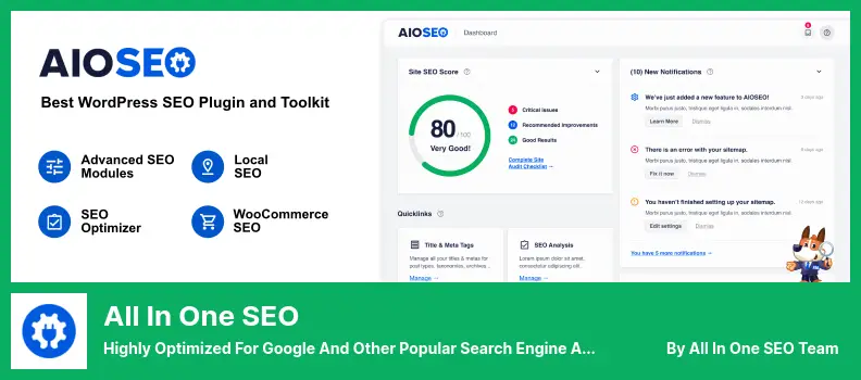All in One SEO Plugin - Highly Optimized for Google and Other Popular Search Engine Algorithm