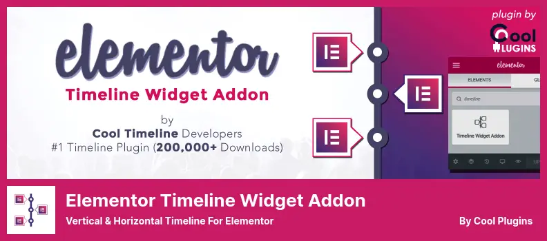 Elementor Timeline Widget Addon Plugin - Vertical & Horizontal Timeline For Elementor