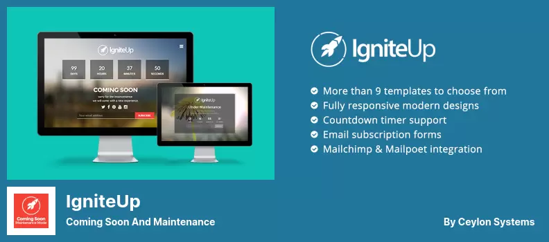 IgniteUp Plugin - Coming Soon And Maintenance