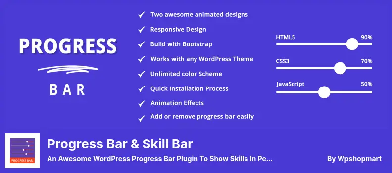 Progress Bar & Skill Bar Plugin - An Awesome WordPress Progress Bar Plugin to Show Skills in Percentage at Any Blog
