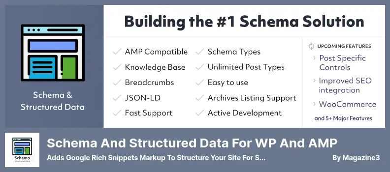 Schema and Structured Data for WP and AMP Plugin - Adds Google Rich Snippets Markup to Structure Your Site for SEO