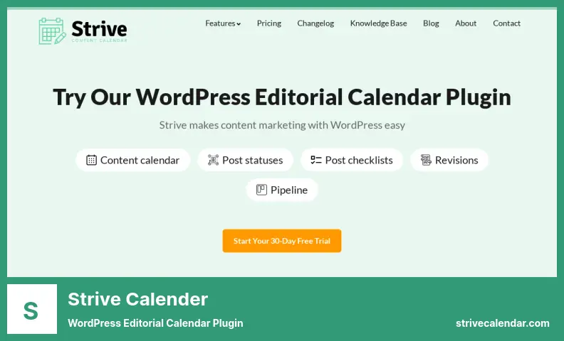 Strive Calender Plugin - WordPress Editorial Calendar Plugin