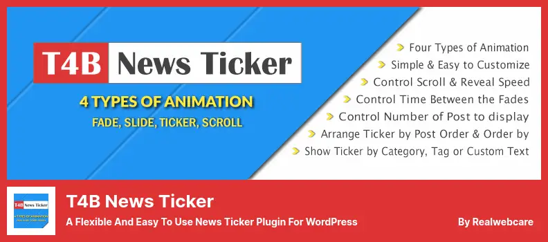T4B News Ticker Plugin - A Flexible and Easy to Use News Ticker Plugin for WordPress