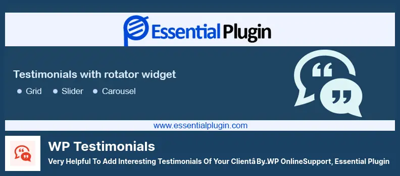 WP Testimonials Plugin - Very Helpful To Add Interesting Testimonials Of Your Client’s