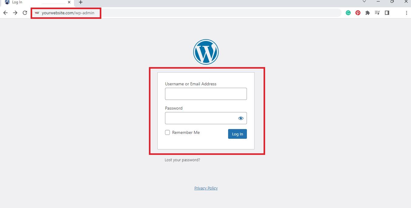 how to login on wordpress admin via a url