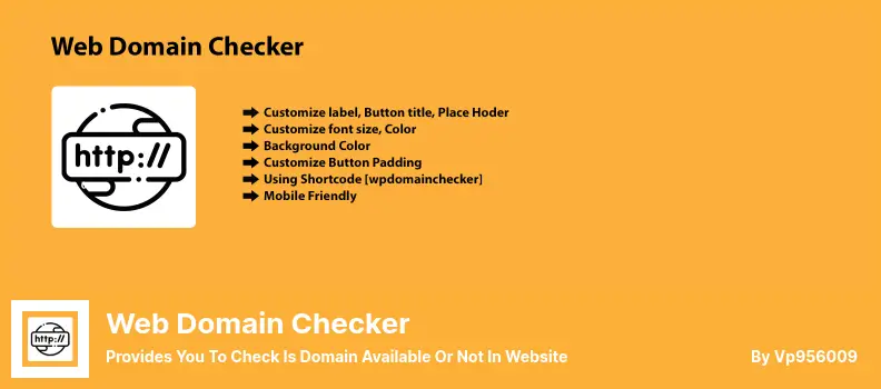 Web Domain Checker Plugin - Provides You to Check Is Domain Available or Not in Website