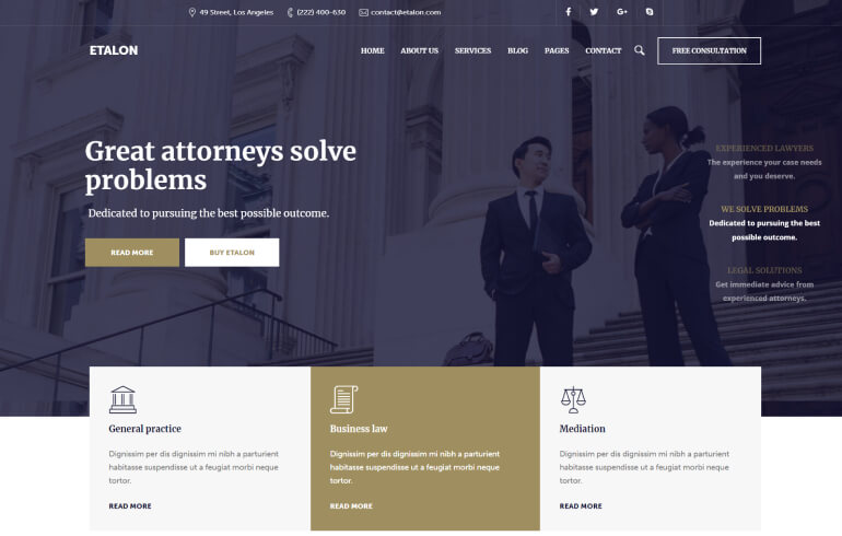 Etalon Lawyer WordPress Theme