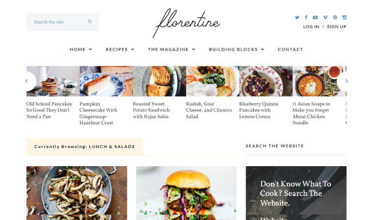 Florentine WordPress Theme for Food Blog