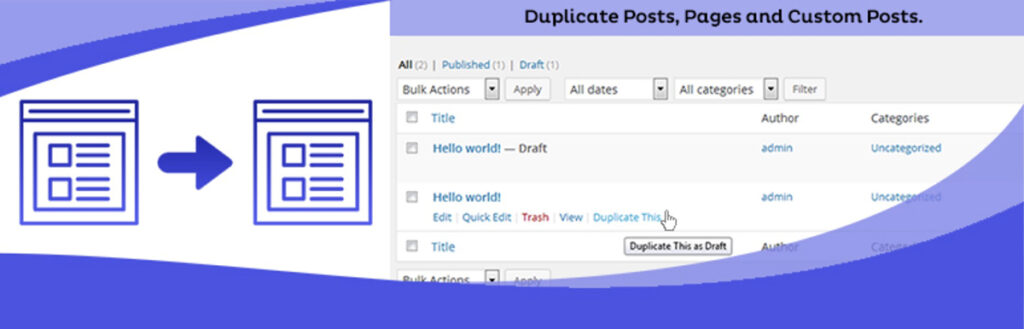 how to duplicate wordpress post or page simple
