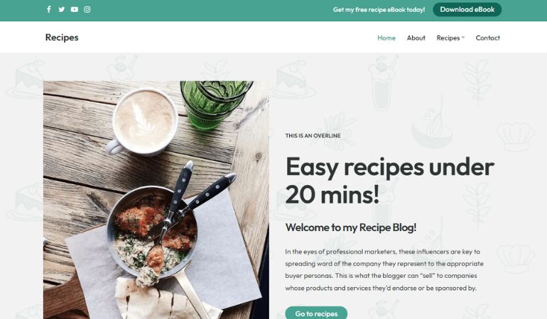 Neve WordPress Theme for Food Blogs