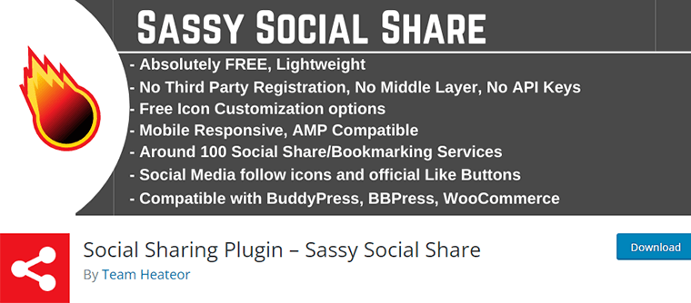 Sassy Social Share WordPress Plugin