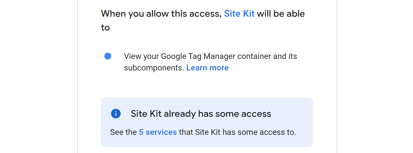 Confirm Google Tag Manager permissions.
