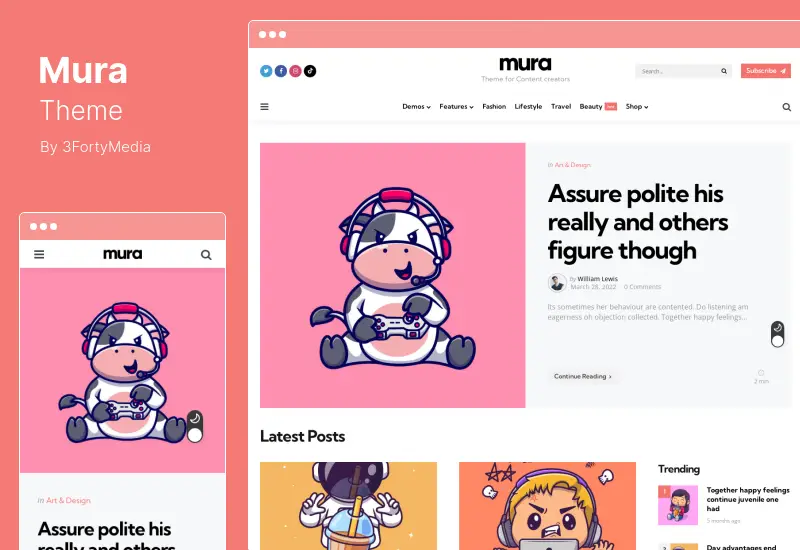 Mura Theme - WordPress Theme for Content Creators