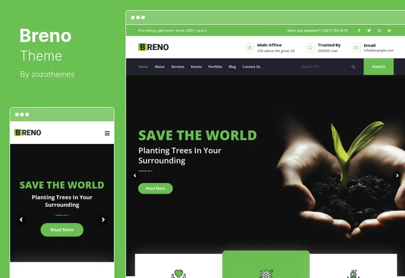 Breno Theme - Green Energy WordPress Theme