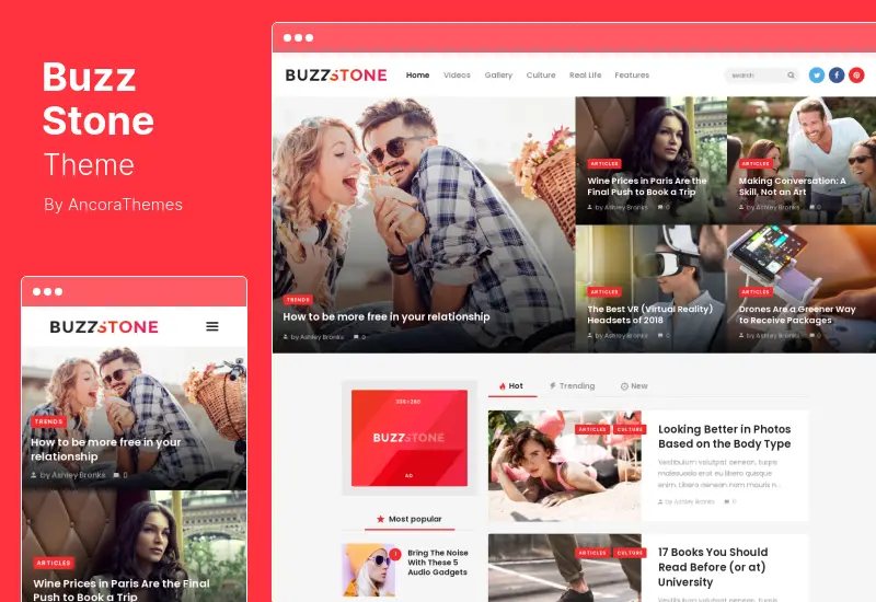 Buzz Stone Theme - Magazine & Viral Blog WordPress Theme