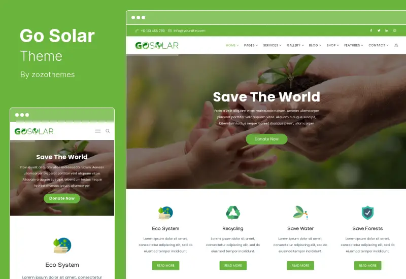 GoSolar Theme - Eco Environmental & Nature WordPress Theme