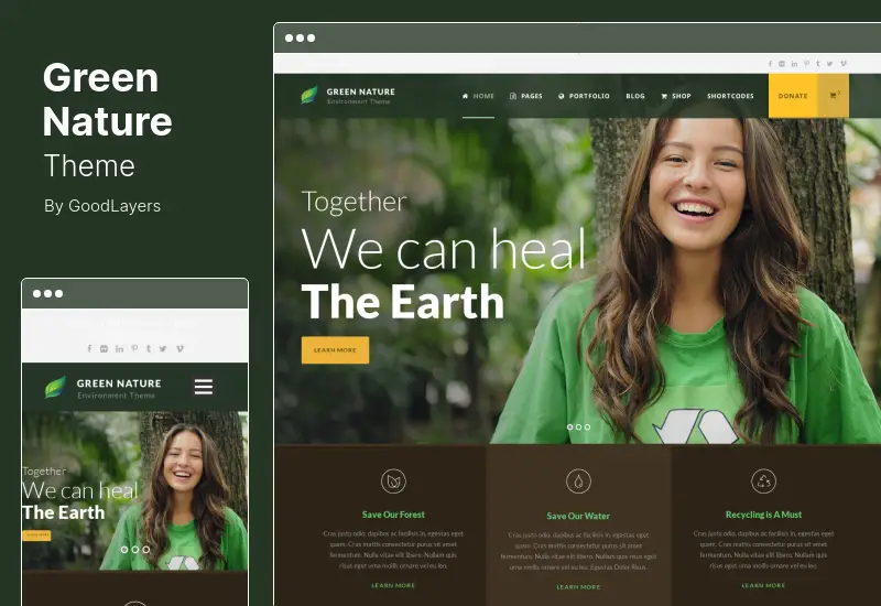 Green Nature Theme - Environmental and Nonprofit WordPress Theme