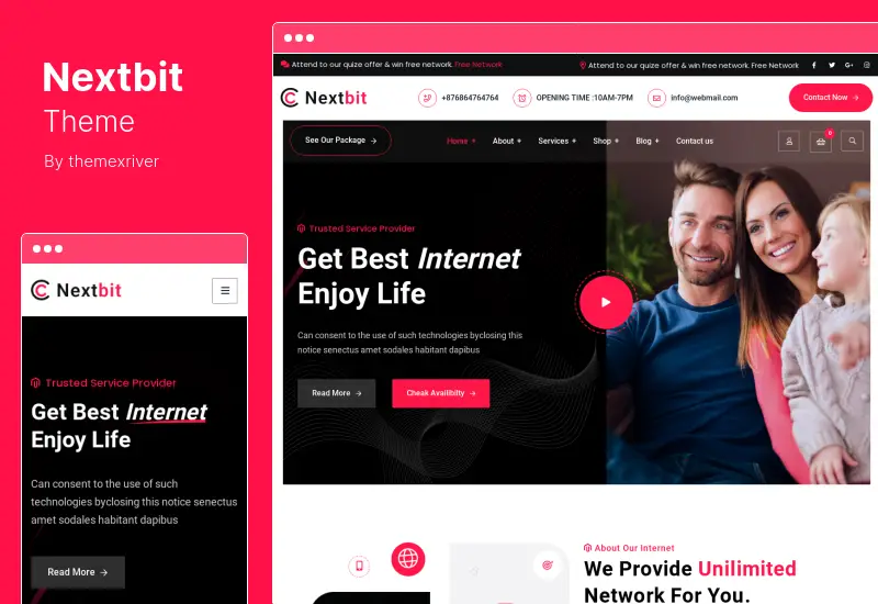Nextbit Theme - Broadband TV & Internet Provider WordPress Theme