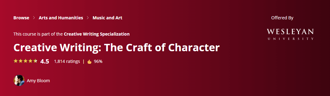 The-Craft-of-Character writing course.