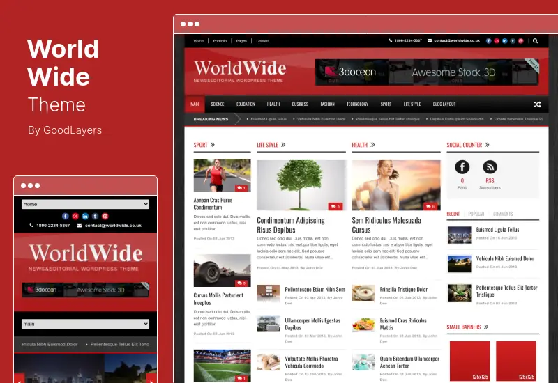 World Wide Theme - Responsive Magazine WordPress Theme