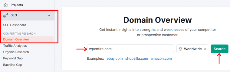 Looking Domain Overview of Your Competitor