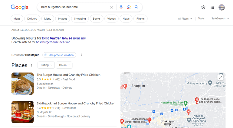 Example of Local SEO