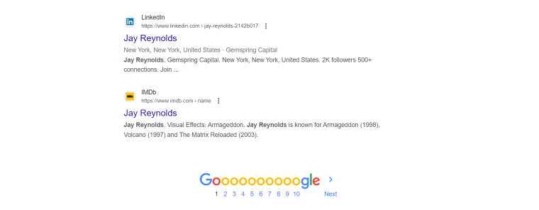 google search pagination