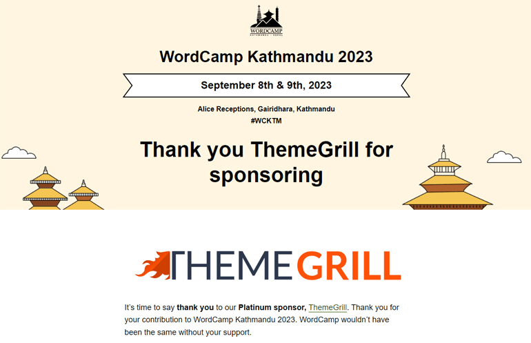 ThemeGrill Sponsors WordCamp Kathmandu