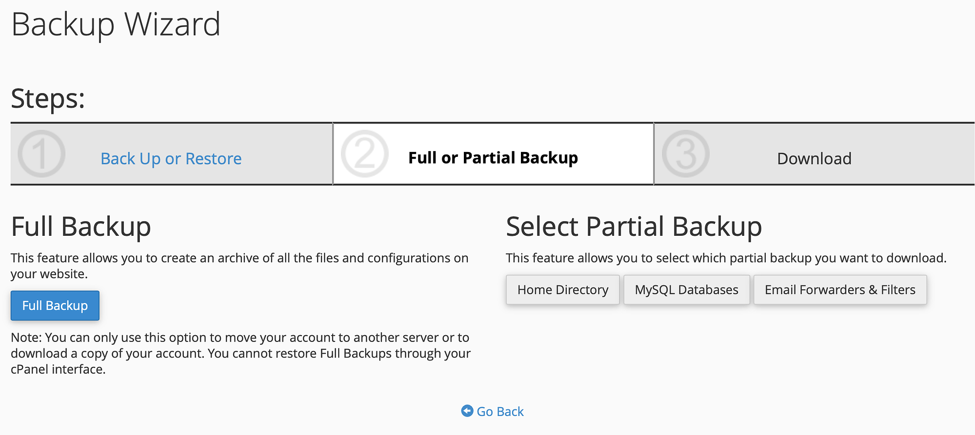 Make a full backup with the Backup Wizard.