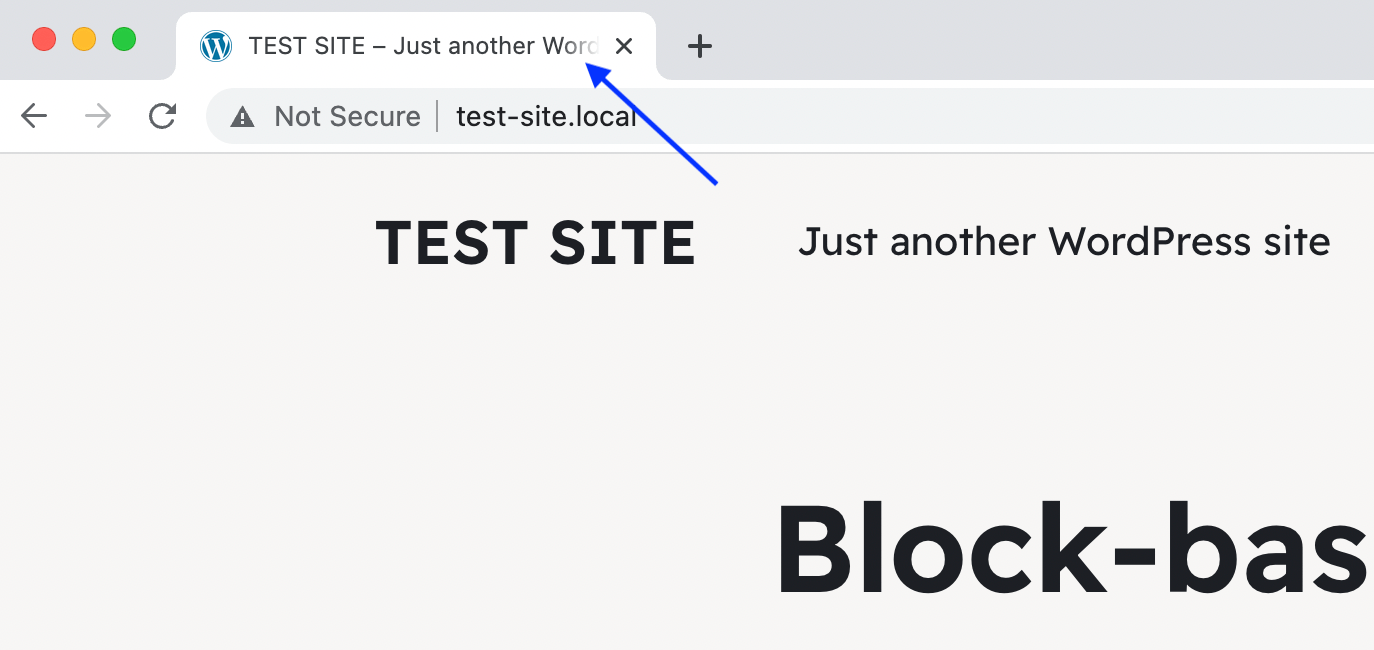 "Just another WordPress site" visible in the browser tab.