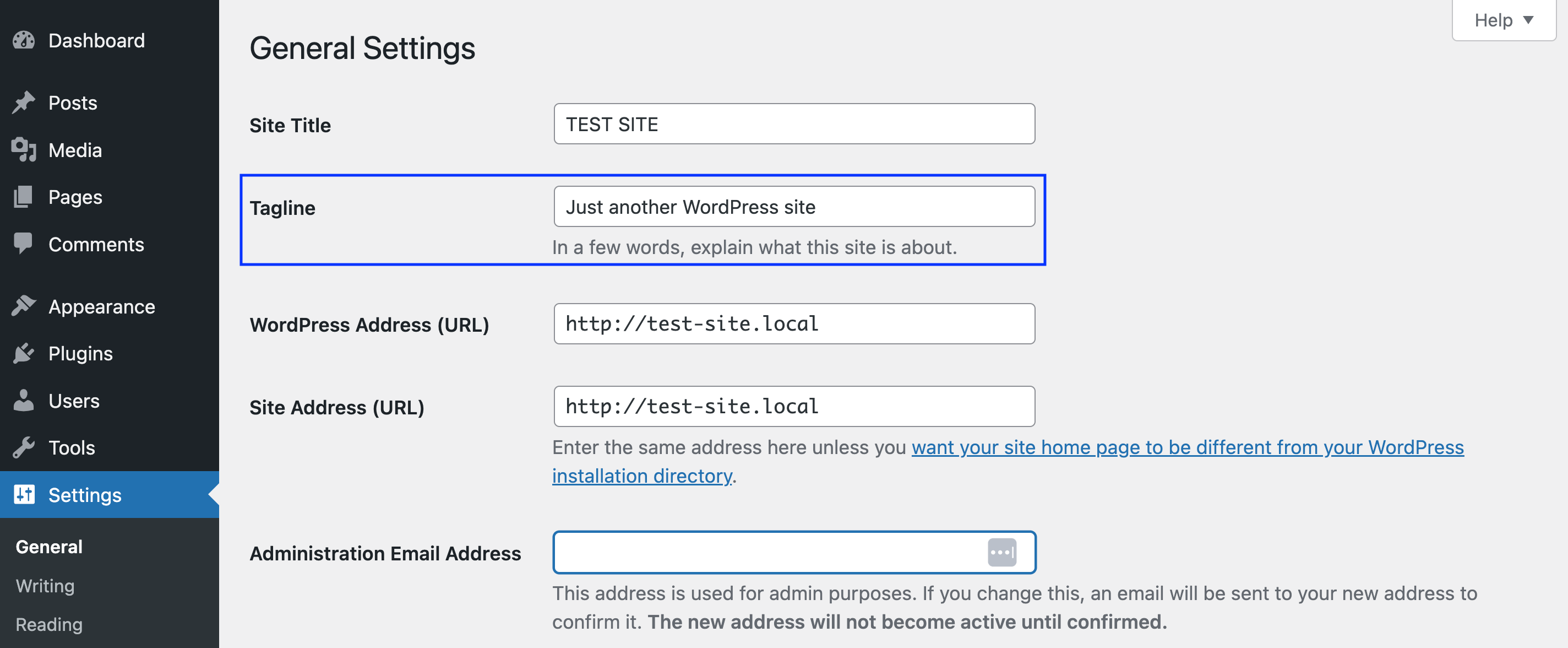Change the "Just another WordPress site" tagline in WordPress settings.