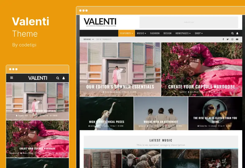 Valenti Theme - HD Review Magazine News WordPress  Theme