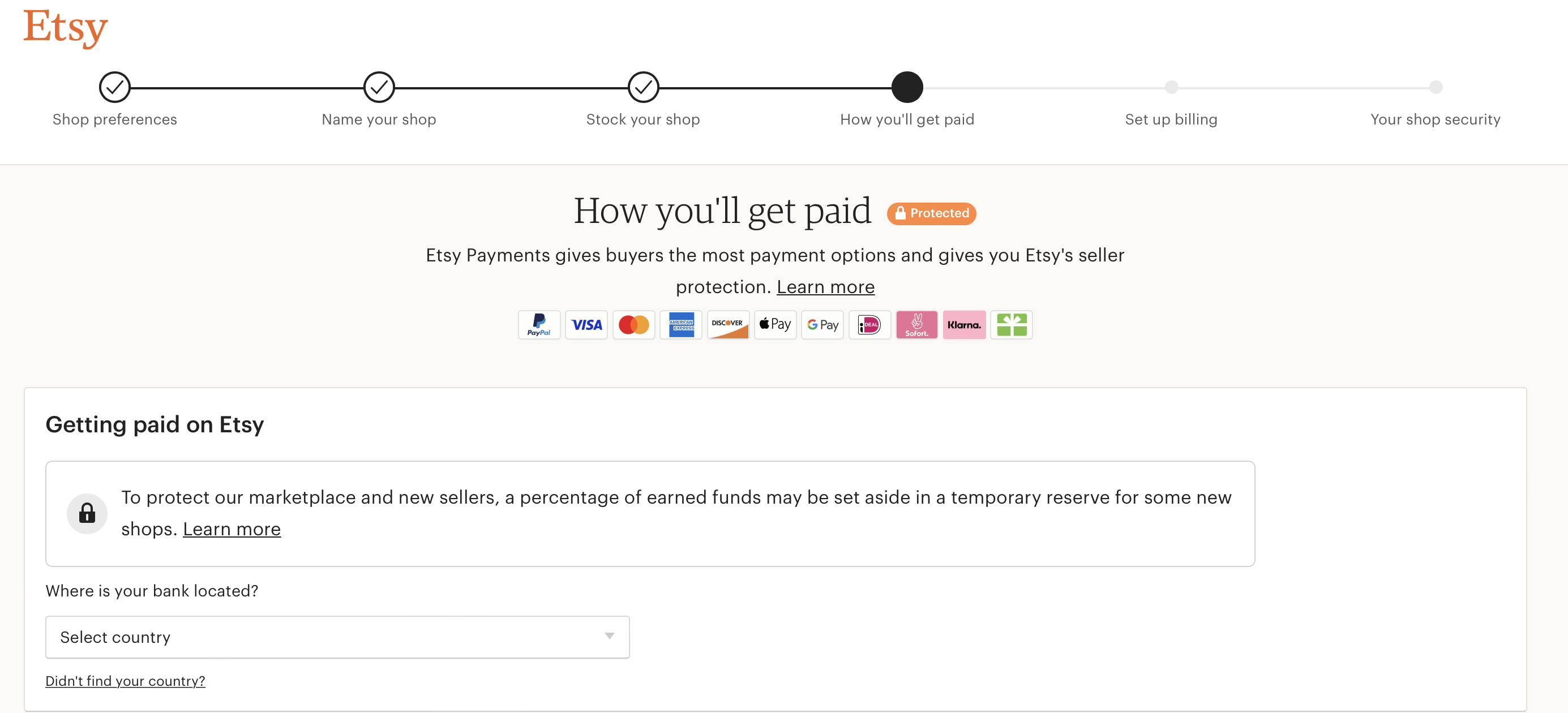 How to sell on Etsy and get paid by connecting Etsy to your bank account.