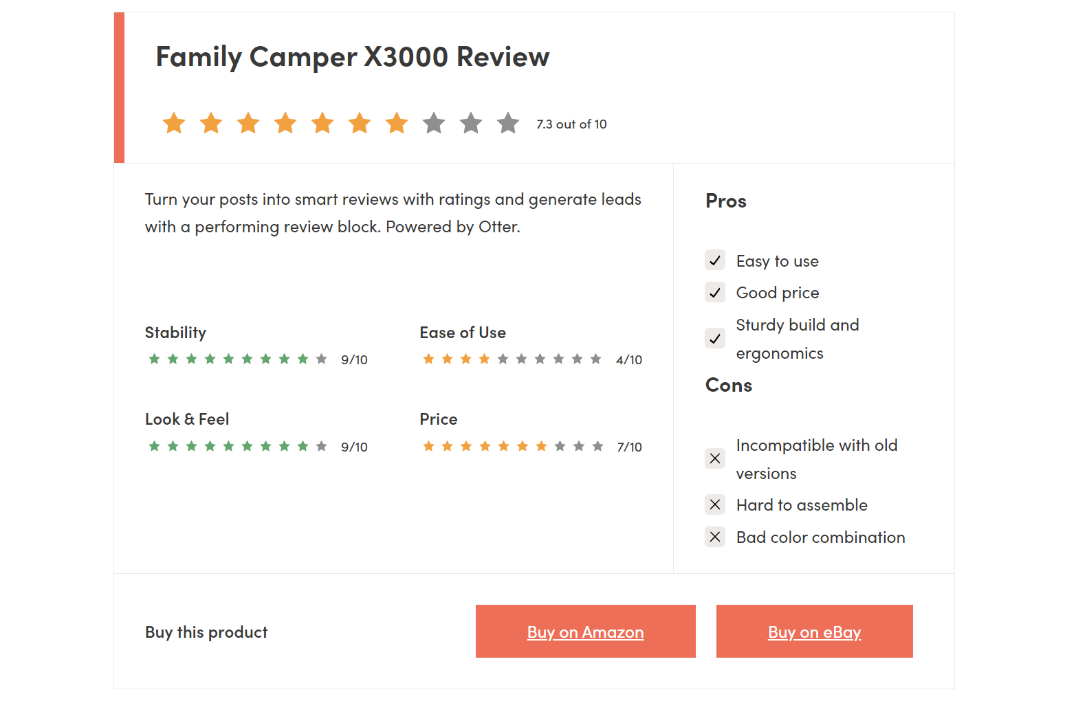 How to make a price comparison website by using product review blocks.