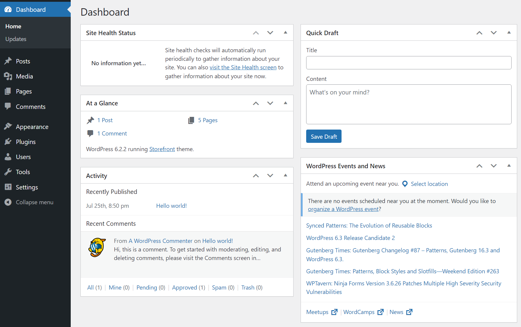 An overview of what is the WordPress dashboard.