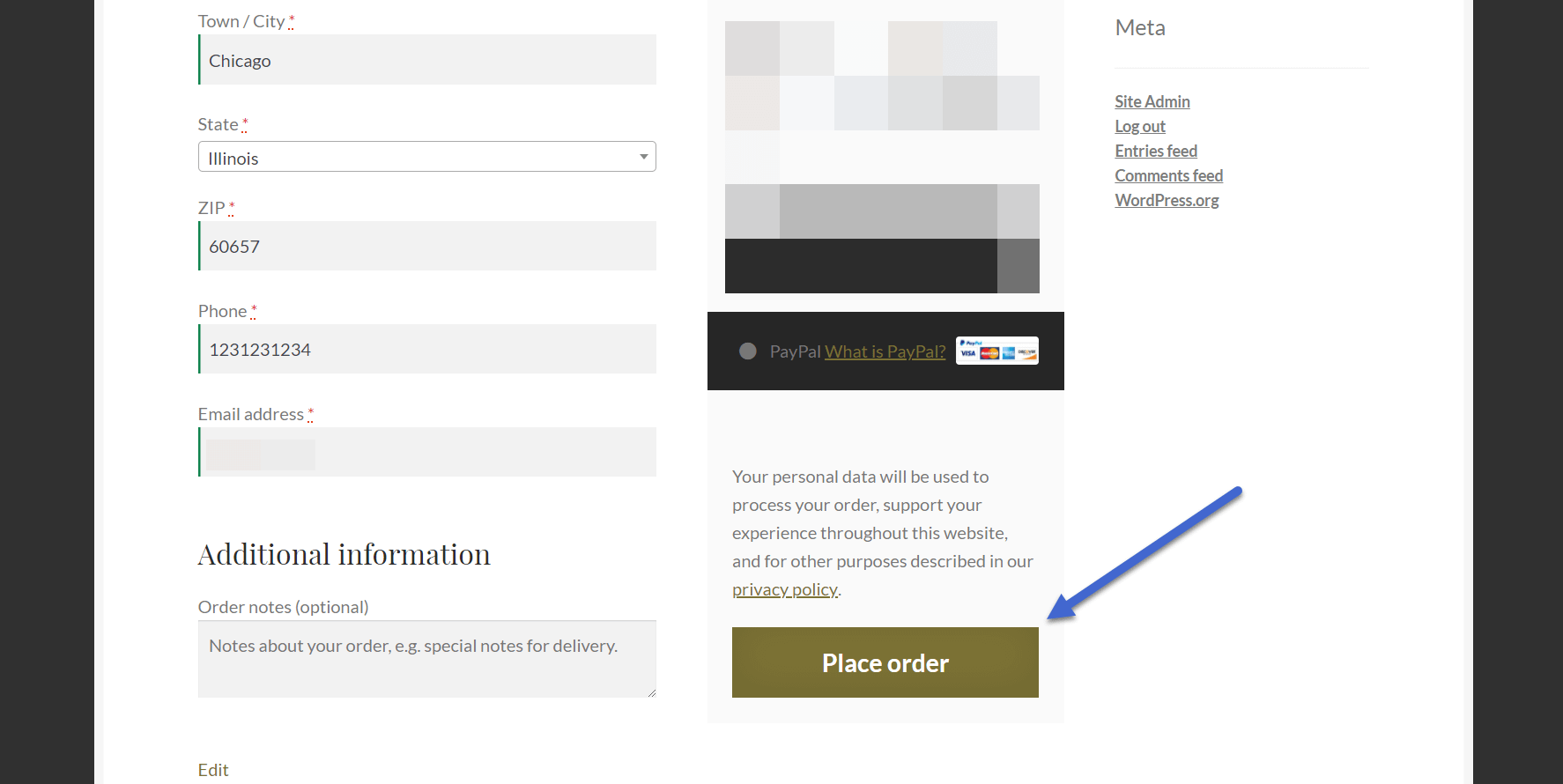 place order before WooCommerce thank you page.