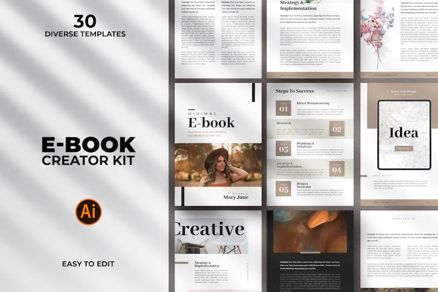 Minimal Ebook Templates For Illustrator - 