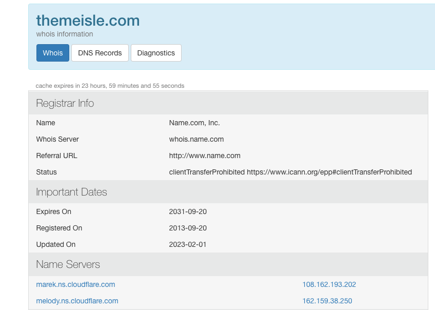 Check domain expiry date with who.is tool.