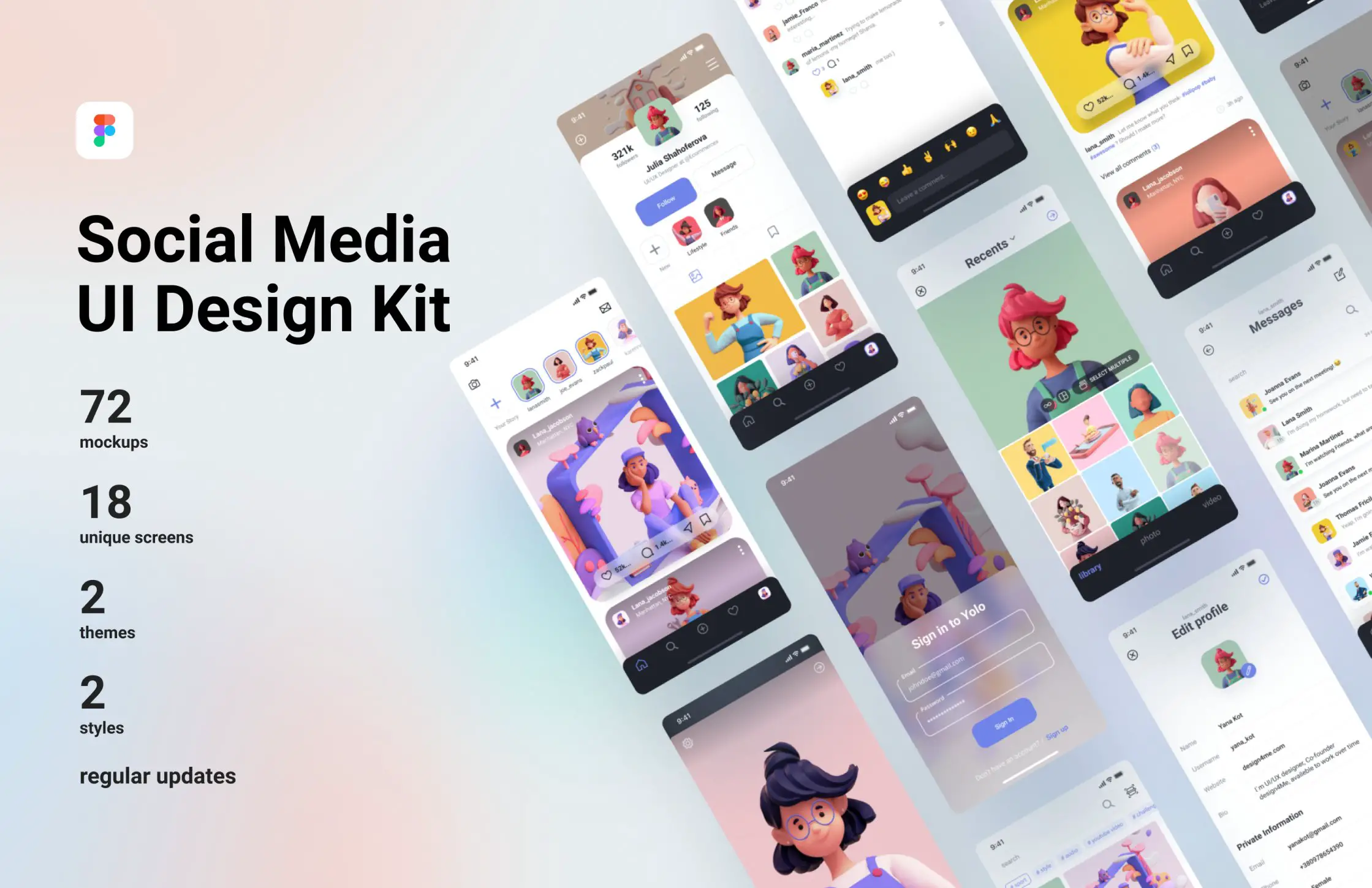 Social Media UI Kit (for Figma) - 