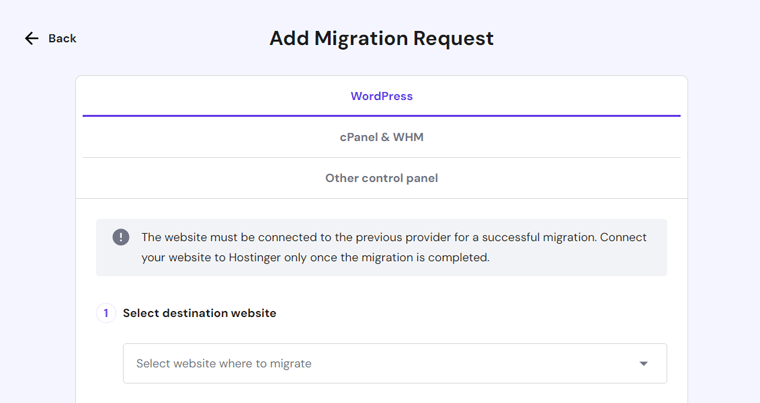 Send Migration Request