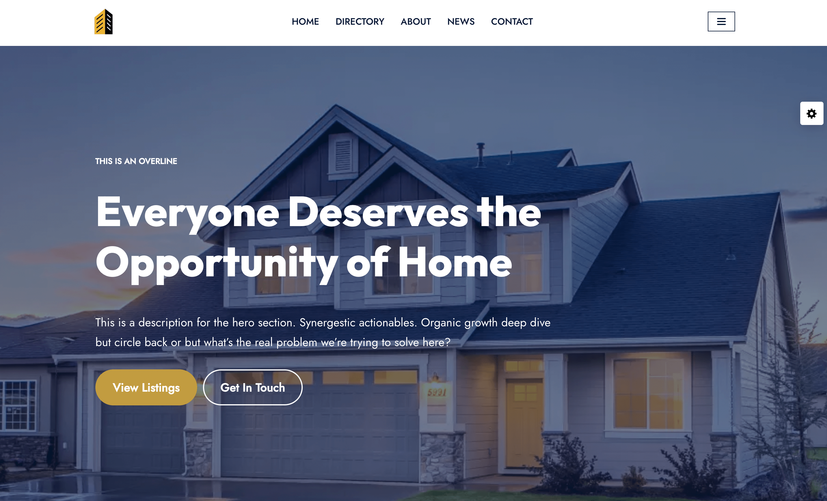 A real estate agency template for the Neve theme.